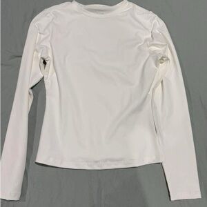 Women's White Long Sleeve Spandex Top